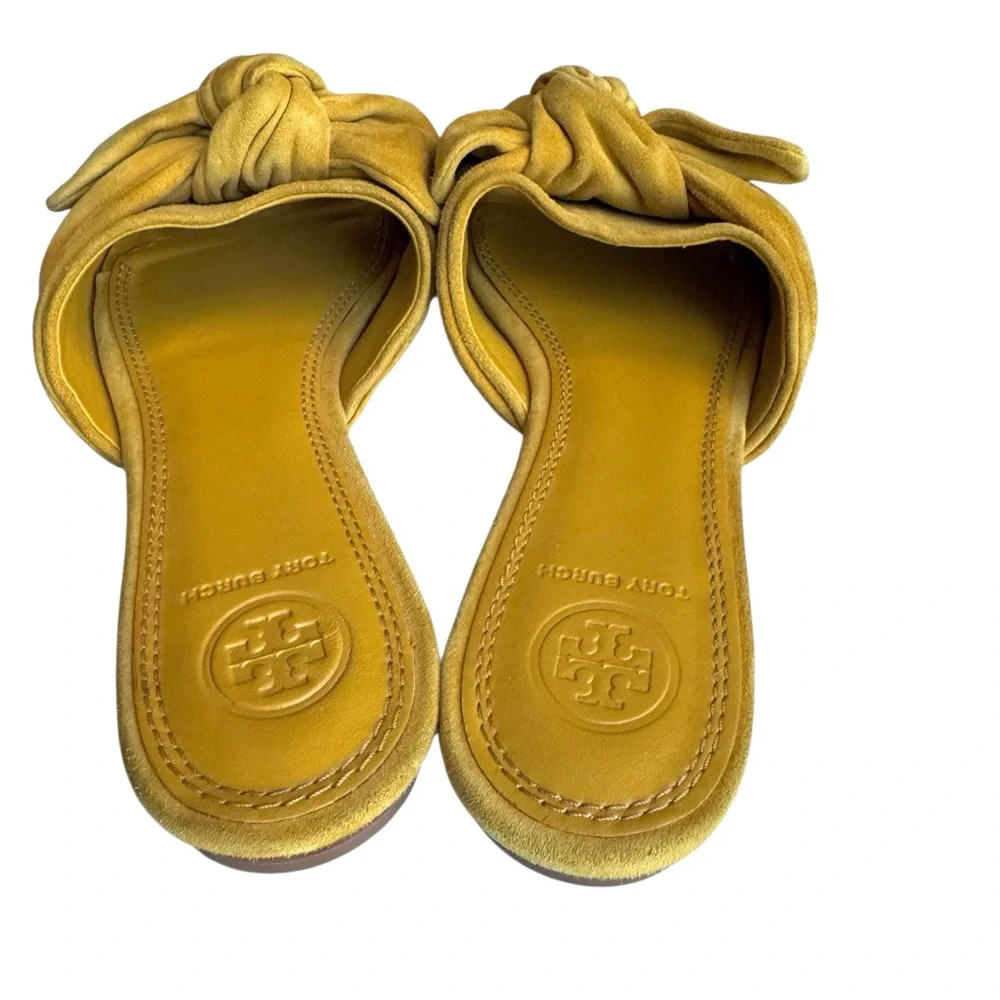 Tory Burch Annabelle Bow Sandals Suede Slides